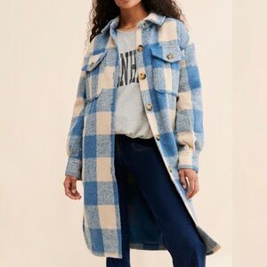 Avec Les Filles Womens Swing Cocoon Jacket, Blue